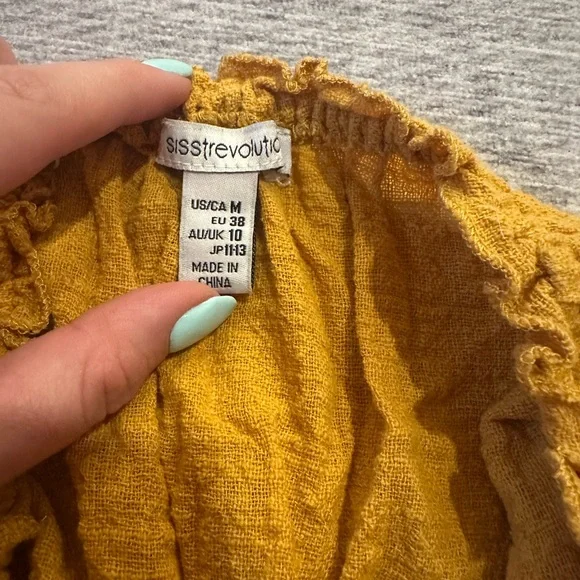 Revolution Yellow Strapless Sundress with Ruched and Ruffled Details - Picture 3 of 3